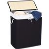 Comart - Portabiancheria Bamboo - 100 L Nero - Cesto Bucato Salvaspazio
