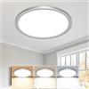 slochi Plafoniera LED Soffitto, 3000K/4000K/6500K IP44 Impermeabile Lampada da Soffitto, 18W 1800LM Plafoniera Bagno per camera da letto, Cucina, Soggiorno, Balcone, Ø22cm,1 Pezzi