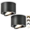 GeyouLux Faretto da soffitto LED Dimmerabile, 5W 500LM Faretti LED Soffitto Interno Orientabili 30°, Ø80x50mm Alluminio, Con Modulo LED 230V Incluso, 3000K/4000K/6500K Faretto LED Interno Nero 2 pezzi