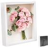 Huamirra Cornice Portafoto 3D, Cornice Profonda da Riempire 21 x 30 cm, con Lastra Acrilica Trasparente, Cornice per Oggetti 3D Più Profonda di 3 cm, Cornice per Oggetti Shadow Box, per Regalo di Nozze, Bianco