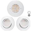 Scandinavian home Lysea Scandinavian home Set di 3 faretti da incasso a LED WarmDim 230V 5,8W bianco caldo dimmerabile 68mm - 75mm I Bagno IP44 I CRI 90 500lm 3000K I Bianco opaco