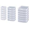 ODOOKON 18 Pezzi Scatole in Plastica Trasparente con Coperchio Incernierato 3 taglie Contenitore per gioielli, piccoli oggetti, carte, Accessori, Paillettes