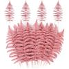 MWOOT 16 Pezzi Foglie di Natale Artificiale Glitterate, Finti Foglie Tropicali Natalizio, Rami di Piante Rosa per Fai Da Te Ghirlanda Albero di Natale Bouquet di Nozze Casa Giardino Decorazione