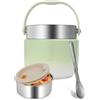 Ezvsevuo Thermos per Alimenti Caldi 1200ml, Contenitore Termico per Alimenti Caldi con Cucchiaio Pieghevole, Thermos per Cibo in Acciaio Inossidabile, Tazza Termica per Zuppe, Noodles (Verde)