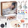 Augesak Kit di Argilla Senza Cottura, Argilla da Modellare, Kit Ceramica Fai da te Adulti Bambini, Pottery Kit-Contiene Argilla Senza Cottura, Attrezzi, Colori, Pennelli