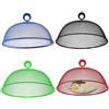 Zillary 4 Pezzi Copertura in Rete per Alimenti, Coperture per Alimenti in Rete Metallica, Coperchio per Alimenti a Mosca, Riutilizzabile, per Barbecue Picnic (Blu, Rosso, Verde, Nero, 28cm)
