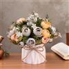 AUSHOPLAH Fiori artificiali, fiori artificiali, come veri, fiori coraggiosi in vaso, scrivania piccoli vasi di fiori, decorazione per matrimonio E18 (blu)
