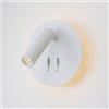 Alpinaluz Applique da parete LED bianco 3 W Faretto orientabile + 6 W luce ambientale, design moderno nordico, alluminio, interruttori indipendenti, 3000 K bianco caldo