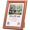 3-B Cornice portafoto MORI - rosso rame - 15 x 21 cm (A5) - Cornice in legno, cornice per foto, cornice per documenti con vetro acrilico