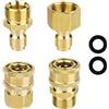 NQEUEPN 4pz M22-14mm a 0,64cm Adattatore per Idropulitrice, Attacco per Idropulitrice Connessione Rapida e Disconnessione Rapida a 0,64cm per Pompa per Idropulitrice 5000 PSI