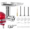 Gdrtwwh Accessorio tritacarne in acciaio inox per robot da cucina KitchenAid | Accessorio tritacarne per robot da cucina Kitchen Aid, resistente alla corrosione, lavabile in lavastoviglie