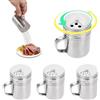 Set di 4 mini saliera, 5 ml, in acciaio inox, piccolo barattolo per pepe, con coperchio, per viaggi, campeggio, bento box, barbecue per attività all'aria aperta e per la casa, set di