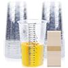 ENUTROF Bicchiere di Miscelazione per Vernici 20 Pezzi 1000ml Tazza di Misurazione Misurini in Plastica con Bastoncini di Legno per Miscelazione Liquidi Vernice Pigmenti