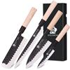 WILDMOK 4 pz Set Coltello GYUTO Sashimi Sushi Knife Set per Mano Sinistra, Pesce Filettatura Chef Coltello per Cucina Lama d'acciaio tedesca & Maniglia di Legno Tradizionale
