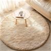 Tenekee Tappeto Rotondo Peloso Soggiorno Tappeti Soffici per Grandi Dimensioni Salotto Moderno Tappeto Morbido e Soffice per Salotto Cameretta Tavolino da Letto (120cm, Cachi)
