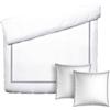 Pure Cotton Parure da letto 3 pezzi, copripiumino 240 x 220 cm e 2 federe 63 x 63 cm, 100% raso di cotone, 80 fili/cm², 120 GSM, Oeko-TEX, Silhouette, blu scuro, bianco