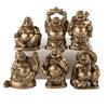 lachineuse - Cofanetto 6 Buddhas Rieurs - Statuette piccolo Buddha - Salute, Fortuna, Sapienza, Fortuna, Successo, Amore - Decorazione Feng Shui Porta Felicità Interni - Idea Regalo Deco Zen Asia