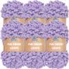 BambooMN JubileeYarn Fun Finger Loops - Filato in poliestere Jumbo Weight Loop - 100 g/matassa - viola - 6 matasse