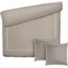 Pure Cotton Parure da letto 3 pezzi per 2 persone, copripiumino 260 x 240 cm e 2 federe 63 x 63 cm, 100% raso di cotone, 80 fili/cm², 120 GSM, certificato Oeko-TEX, Silhouette, bianco/tortora