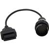Baceyong 1pc lVEC0-38Pin Cavo compatibile con Mercedes-Benz, 38 Pin a 16 Pin OBD OBD2 OBDII Cavo adattatore diagnostico per guasti auto, Nero