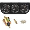 Riloer 12V 3 IN1 Sensore per indicatori strumenti olio Indicatore pressione olio Indicatore temperatura acqua, adatto per auto, camion, trattori