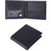 Hudson & James Portafoglio da uomo in vera pelle con tasca portamonete in confezione regalo, Nero carbonio/nero, M, Contemporaneo