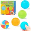 Feegela Pallina Antistress 4 Pezzi, Giocattoli Fidget e Stimming con 10 Texture Sensoriali - Palline Antistress per Adulti e Bambini, Silicone Morbido Senza Magneti per Autismo e Riduzione Stress