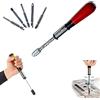 Kangmeile Cacciavite a spirale a cricchetto da 260 mm con punte a taglio e Phillips, regolazione push-pull, 5 teste sostituibili