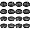 QUARKZMAN 16Pz 50mm/1.97 Griglia di Ventilazione Rotonda, Griglia Aerazione in Plastica, Griglia Aerazione Tonda con Fori a Maglie per Bagno Cucina Armadio Guardaroba, Nero