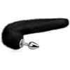 SXOVO Plug Anale Coda Butt Plug in Metallo con Coda di Volpe Nera Analesex Toy per Feticcio Schiava Cosplay BDSM Toys Sessuali per Donna Uomo Coppia (M)