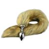 SXOVO Plug Anale Coda Butt Plug in Acciaio Inox con Coda di Volpe Marrone Analesex Toy per Feticcio Schiava Cosplay BDSM Toys Sessuali per Donna Uomo Coppia (M)