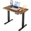 HUANUO Scrivania Regolabile in Altezza 80 x 48 cm, 4 impostazioni di altezza, scrivania elettrica per casa, ufficio e computer, standing desk, Marrone