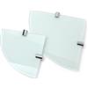 BSM Marketing - Ripiani ad angolo in vetro temperato, 6 mm, confezione da 2, 150 mm e 200 mm, colore: bianco