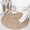 RAJRANG Round jute rug - (D-122 cm) - Interior decorative rug - Natural jute rug - Eco-friendly and reversible rug in 100% organic hand woven fabric for living room and kitchen