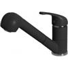 Elleci MGKVEN40 Miscelatore monocomando Cucina con canna girevole e doccetta estraibile doppio getto Venere finitura Granitek Matt Nero 40