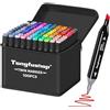 Tongfushop Marcatore 100 Colori, Pennarelli Doppia Punta Alcool Artistici, Pennarelli Professionali Impermeabile Marker con Borsa e Distanziatore per Sketch, Colorare, Illustrazioni, Disegnare, Anime