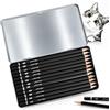 Wonwood_direct Set di matite da disegno da 12 pezzi per schizzi con matite di grafite da 4H a 14B per adulti, disegni, amanti del disegno