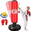 Ninonly Sacco da Boxe per Bambini, 160cm Sacco da Boxe da Terra con Pompa e Guantoni, Pungiball Bambini Gonfiabile Per Praticare Karate Taekwondo MMA, Regalo per Ragazzi e Ragazze 3-12 Anni