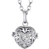 Morella Catenina Donna Angelo Custode in Acciaio Inox 70 cm con Ciondolo Cuore-Amore e Sfera zirconi Bianchi Ø 16 mm in Sacchetto di Velluto