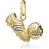 NKlaus ciondolo a catena 333 oro giallo 8 carati scarpe da calcio con pallone talismano amuleto 39122