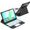 CACOE Custodia con Tastiera Girevole 360 Compatibile con Samsung Galaxy Tab A11 Plus/A9 Plus 11 pollici con Touchpad, Tastiera Staccabile Retroilluminata a 7 Colori con Funzione di Supporto, Nera