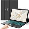 IVEOPPE Tastiera per HONOR Pad 9 12.1 Pollici 2024, Cover con Tastiera Rimovibile con Trackpad, Keyboard Touchpad Italiano QWERTY 7 Colori Illuminato, Custodia con Portapenna, Nero