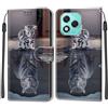 KENHONER Custodia per Honor 400 Lite 5G, gatto e tigre | Portafoglio Pelle PU, Magnetica, Resistente Agli Urti, Scomparto Carte Credito, Pieghevole, Flip Libro, Motivo