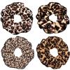 AMOR SPES 4 elastici per capelli con stampa leopardata, per donne e ragazze, set di accessori per capelli (grande A)