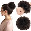 MY-LADY Chignon Finto per Capelli Veri- Cerchio Elastico Dritto Nero Naturale - Facile Updo Naturale per Donne Ragazze 30g Riccio