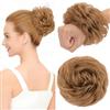 MY-LADY Chignon Finto per Capelli Veri- Cerchio Elastico Dritto Marrone Chiaro - Facile Updo Naturale per Donne Ragazze 30g Riccio
