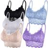 Duufin 5 Pezzi Reggiseno in Pizzo Bralette Donna Brassiere Reggiseno Senza Ferretto per Donna e Ragazze(Nero, Bianco, Beige, Azzurro, Viola Chiaro, S-M)