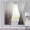 XWZO Tende in voile con occhielli, tende sfumate a colori, tende trasparenti ombré, set da 2 pezzi per camera da letto e soggiorno, tende ad anelli con fermatenda H175xB140cm marrone caffè