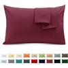 Poligino Federe Cuscini Letto Matrimoniale Cotone 45x135 cm 1 PCS, Federe Certificato Oeko-TEX in Premium Cotone 110GSM, Morbida e Traspirante, Ipoallergenica -Bordeaux