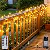 Soagrc Catena luminosa a LED per esterni, 50 m, 500 LED, luce bianca calda, impermeabile, IP44, con timer, 8 modalità per albero di Natale, balcone, giardino, matrimonio (500 LED)